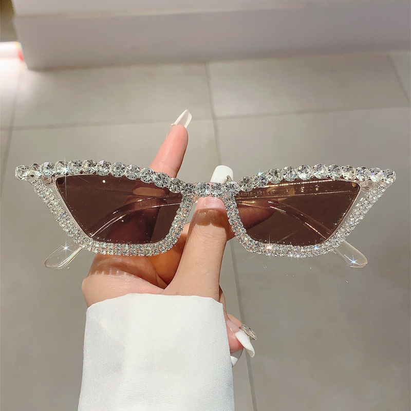 Handcrafted Brick-Encrusted Fashionable Frame Glasses, Unisex Trendy Accessories, Lightweight And Comfortable Eyewear Accessories, Anti-Blue Light Eye Protection, Decorative Stage Glasses details Picture