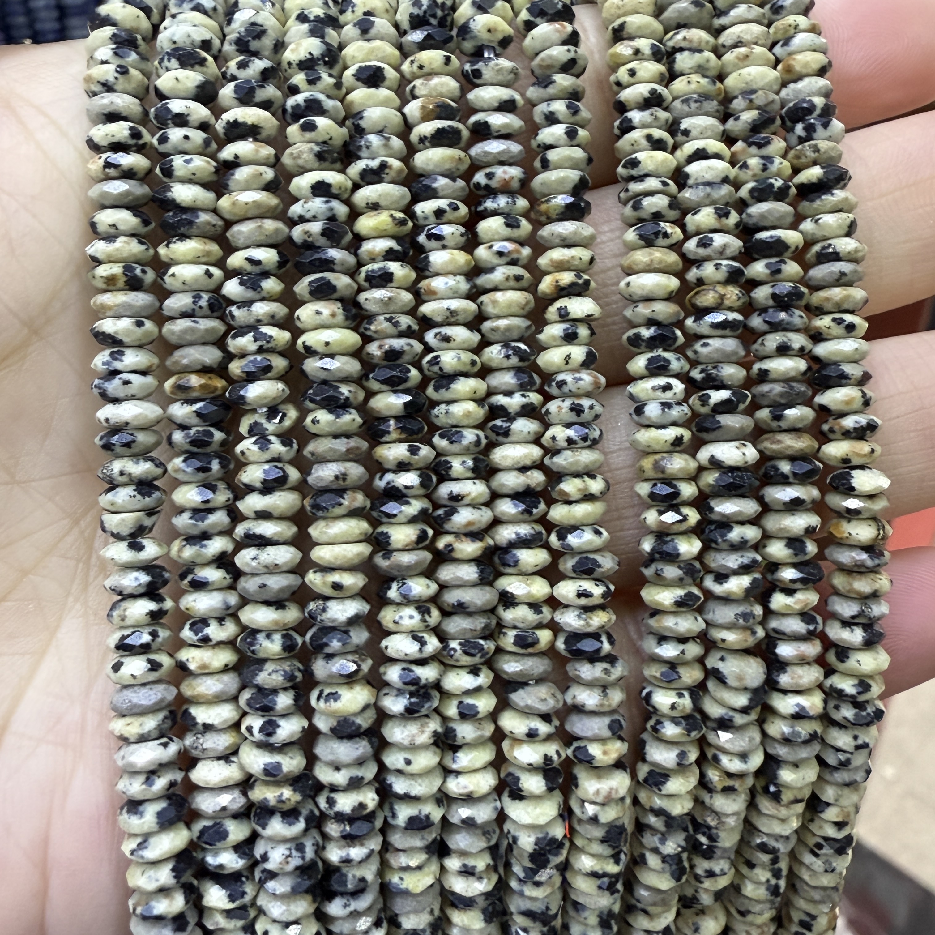 2*5切面天然石配件 Diy 配饰配件石头串配件时尚配饰串珠白底实物图