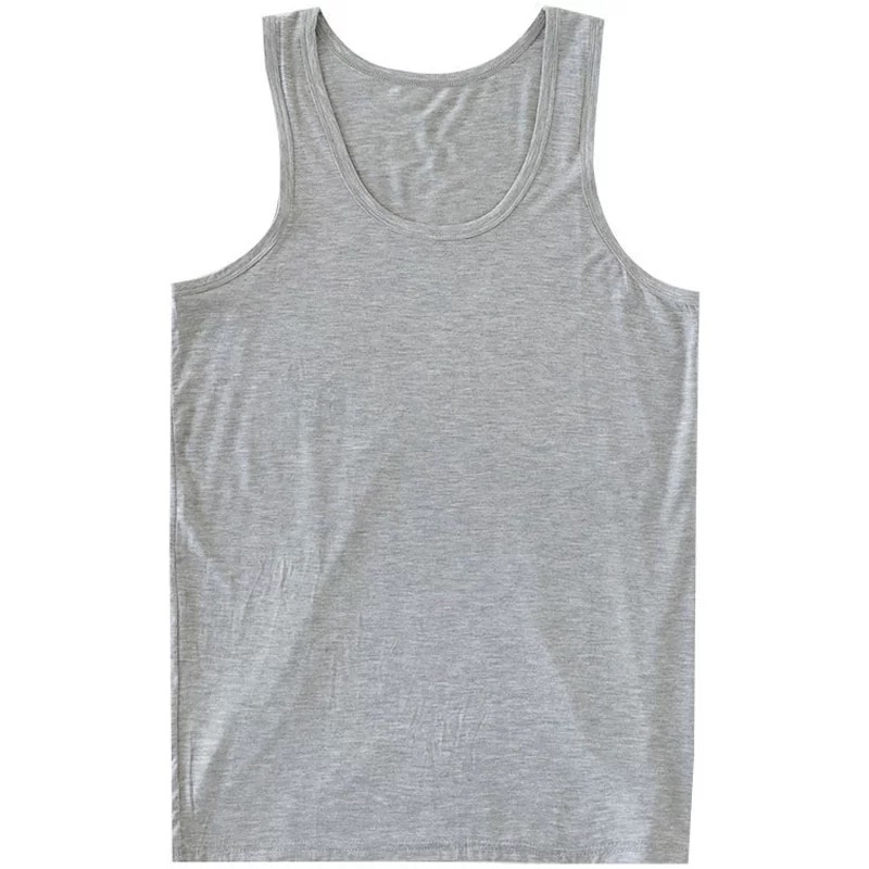 Men's summer base layer vest, white sleeveless T-shirt for sports and fitness, men's style 2533 full figure