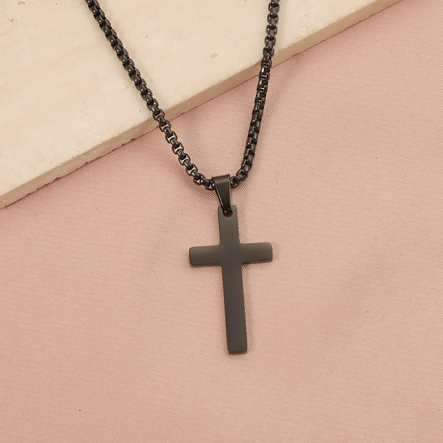 A new style of smooth cross necklace from Europe and America detail image 7