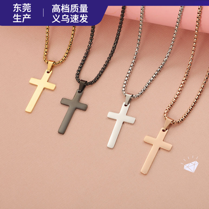 A new style of smooth cross necklace from Europe and America Application Scenario
