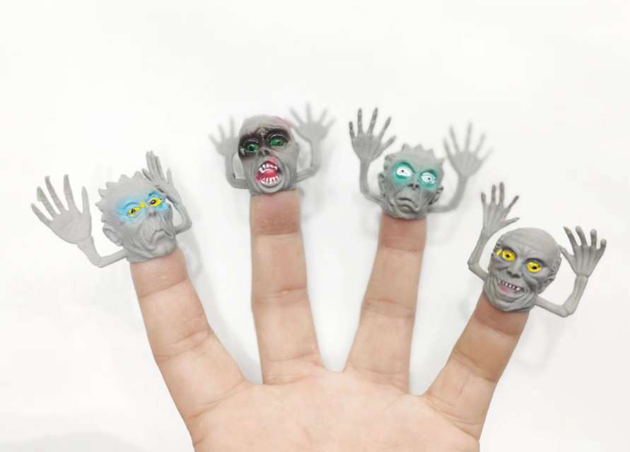 鬼头灰色手指套万圣节僵尸整蛊玩具模型玩具配件摆件新奇特玩具