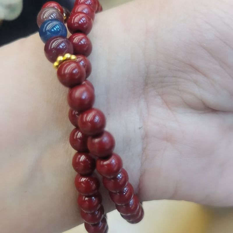 原矿朱砂手串天然朱砂手链女士属兔本命年高纯度紫金砂手链