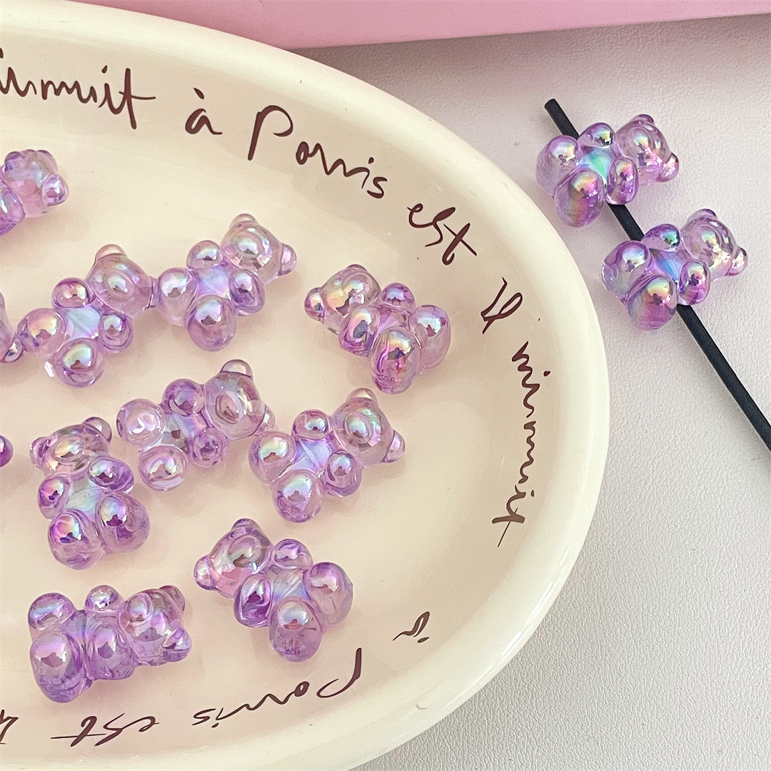Chen Ming Horizontal Hole UV-coated color Bear transparent loose beads, acrylic bracelet, necklace and jewelry, handcrafted loose beads accessories pic 12