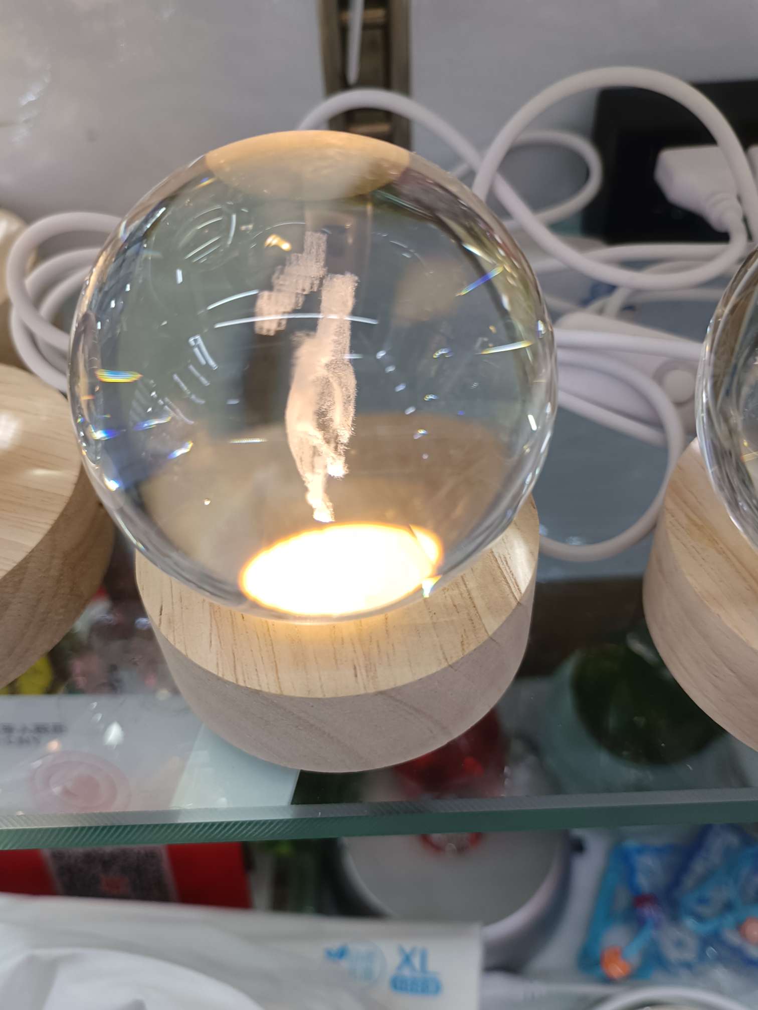 水晶工艺品摆件 圣诞水晶球 水晶树摆件 礼品水晶珠扁珠。件