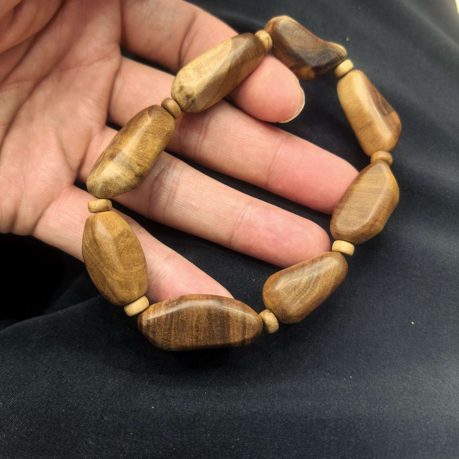 随型老山檀香男士文玩老山檀香木制工艺品沉香手串详情图4
