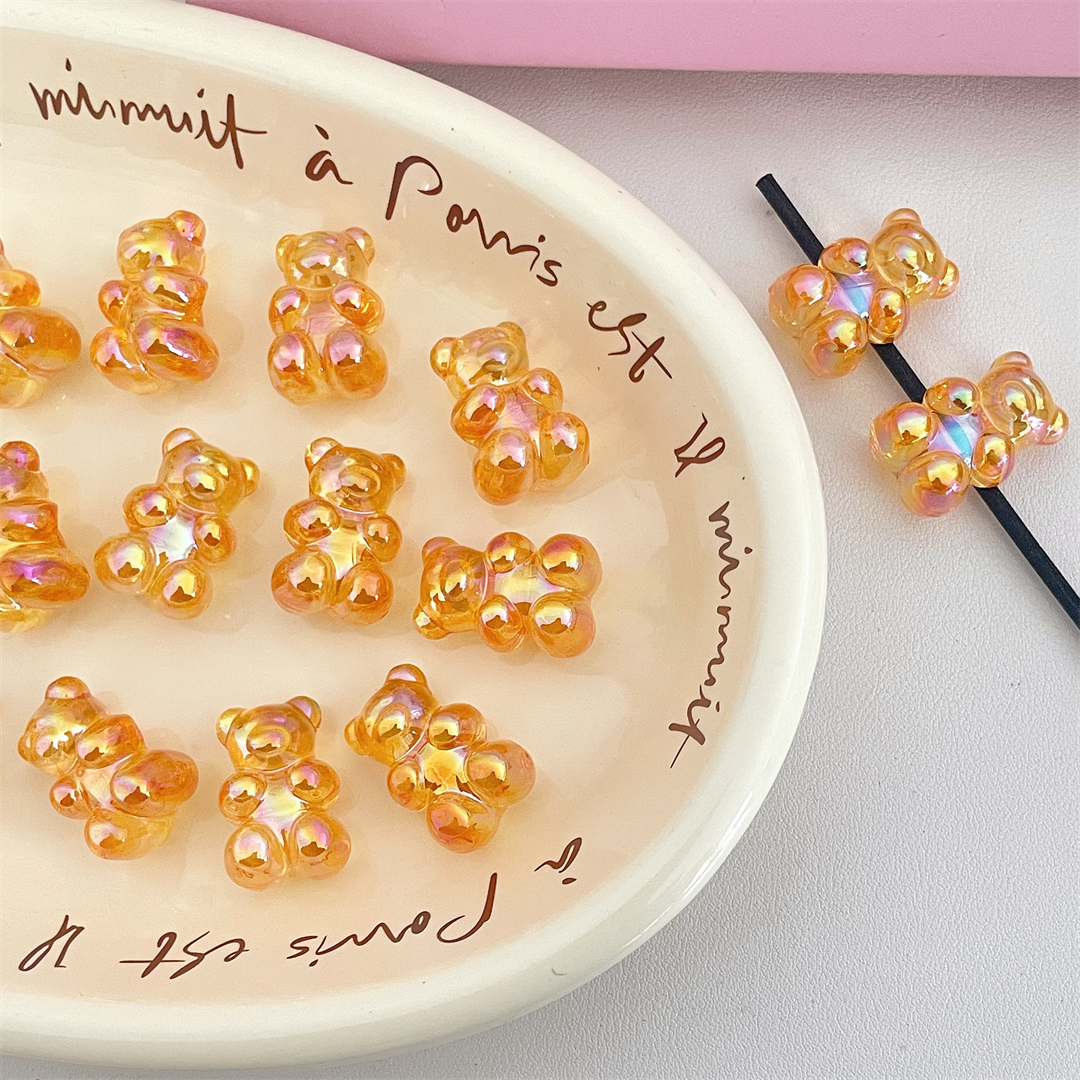 Chen Ming Horizontal Hole UV-coated color Bear transparent loose beads, acrylic bracelet, necklace and jewelry, handcrafted loose beads accessories pic 11