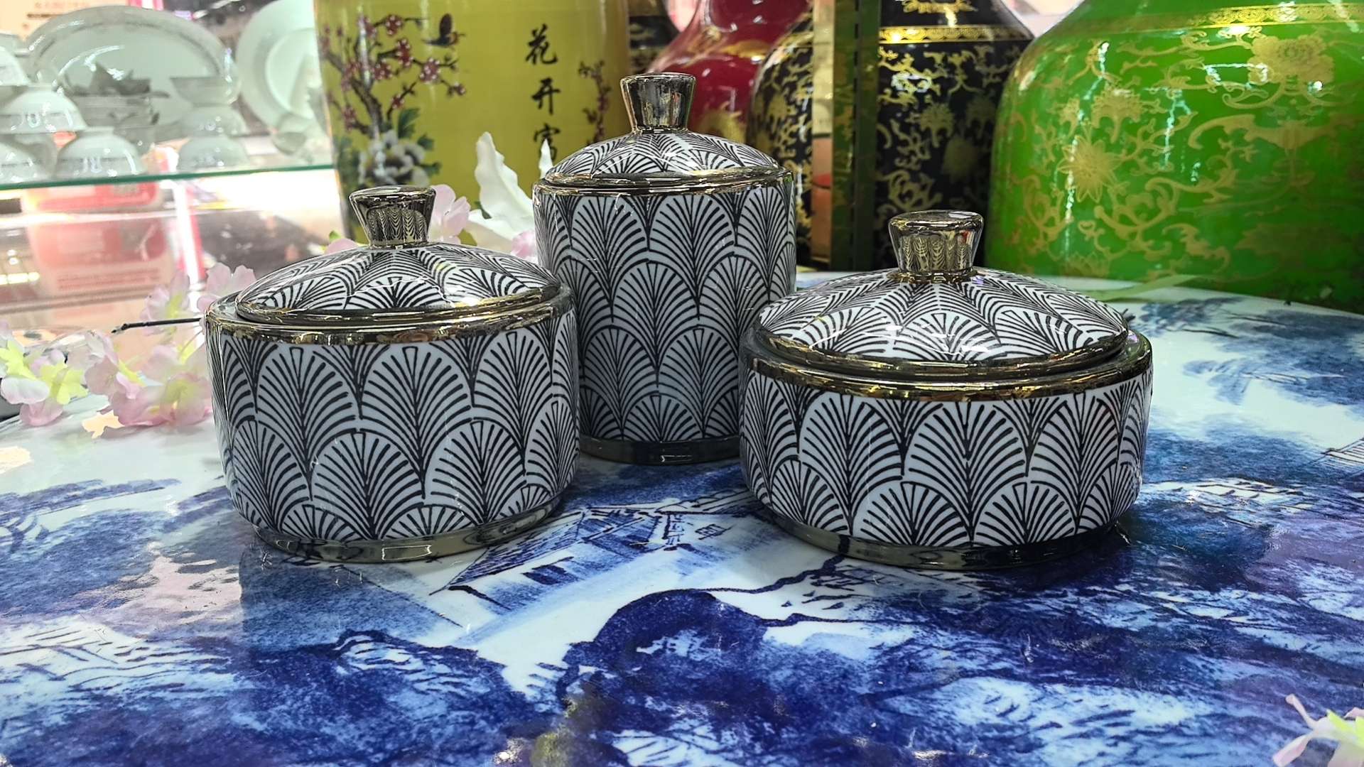 QingHuaCi BaiJian السيراميك الحرف اليدوية العالية 35 ㎝ detail image 9