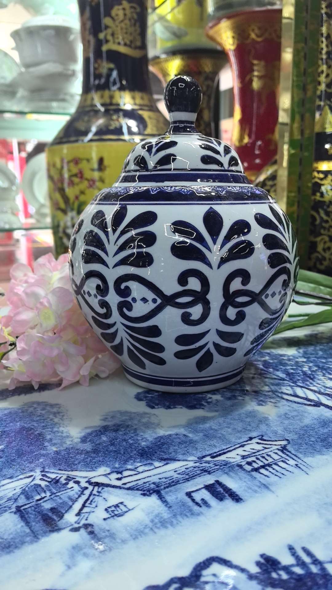 QingHuaCi BaiJian السيراميك الحرف اليدوية العالية 35 ㎝ detail image 3