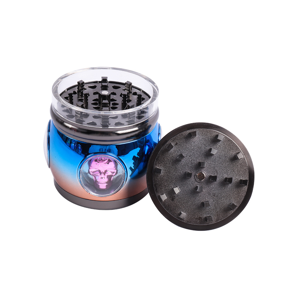 跨境新款炫彩电镀招财猫磨烟器亚马逊热销锌合金可爱研磨器碎烟器 蓝