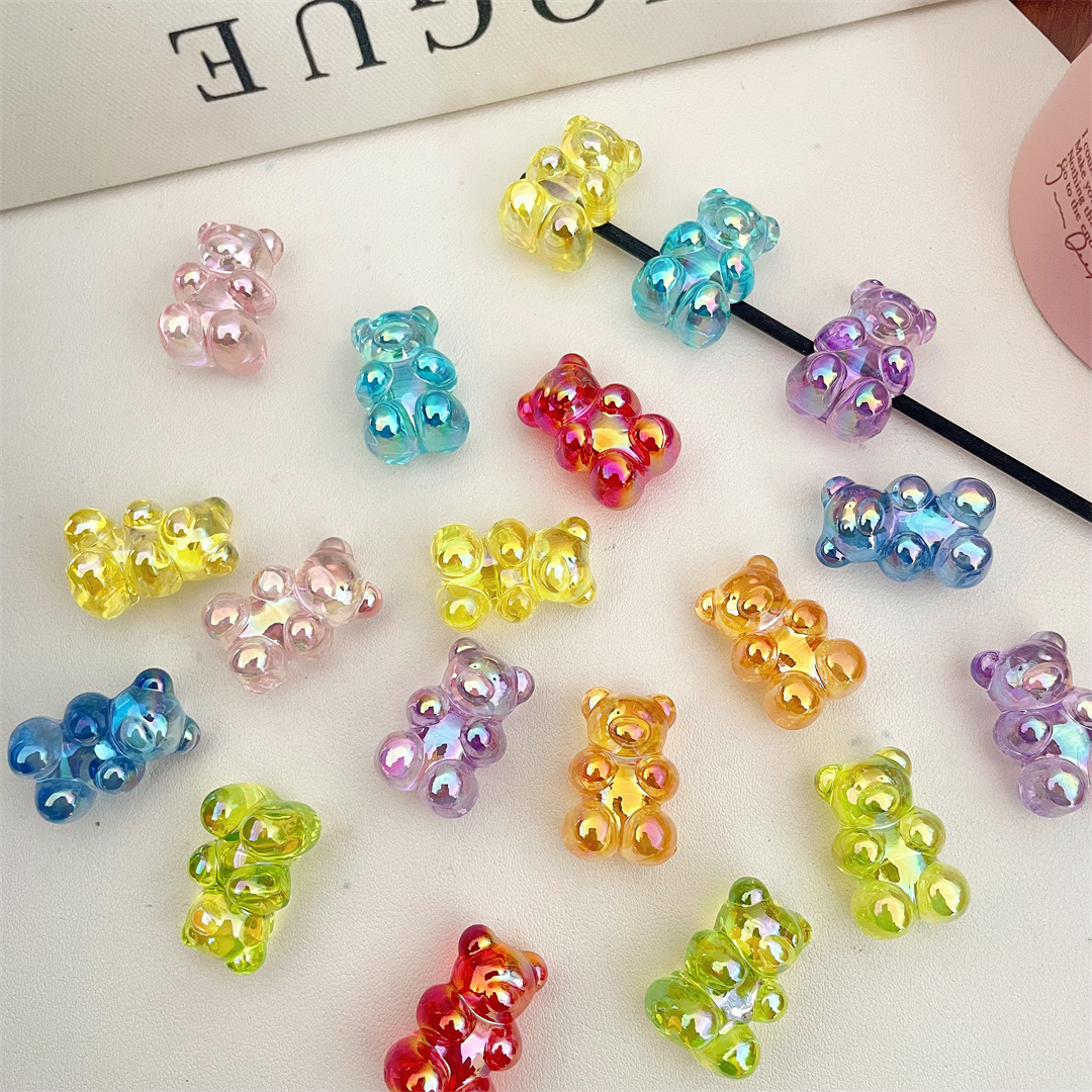 Chen Ming Horizontal Hole UV-coated color Bear transparent loose beads, acrylic bracelet, necklace and jewelry, handcrafted loose beads accessories pic 3