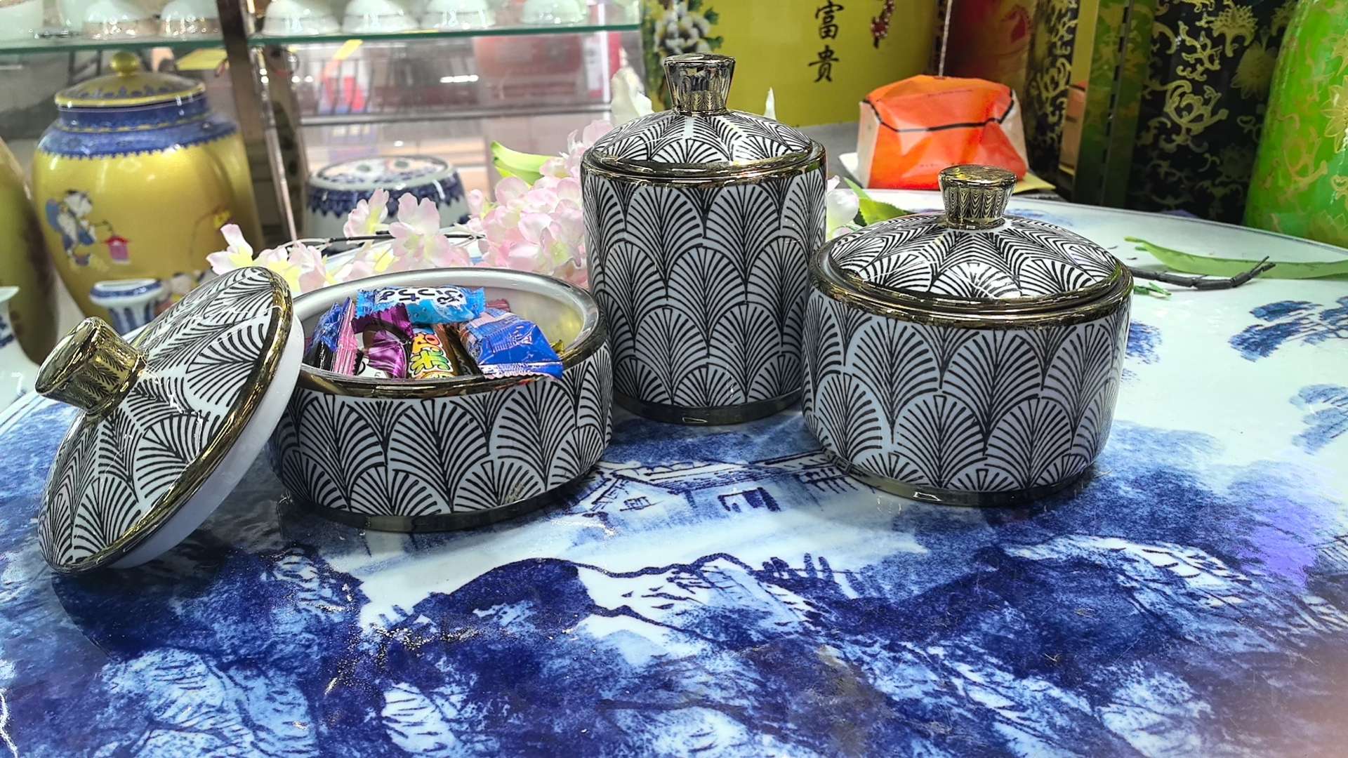 QingHuaCi BaiJian السيراميك الحرف اليدوية العالية 35 ㎝ detail image 7