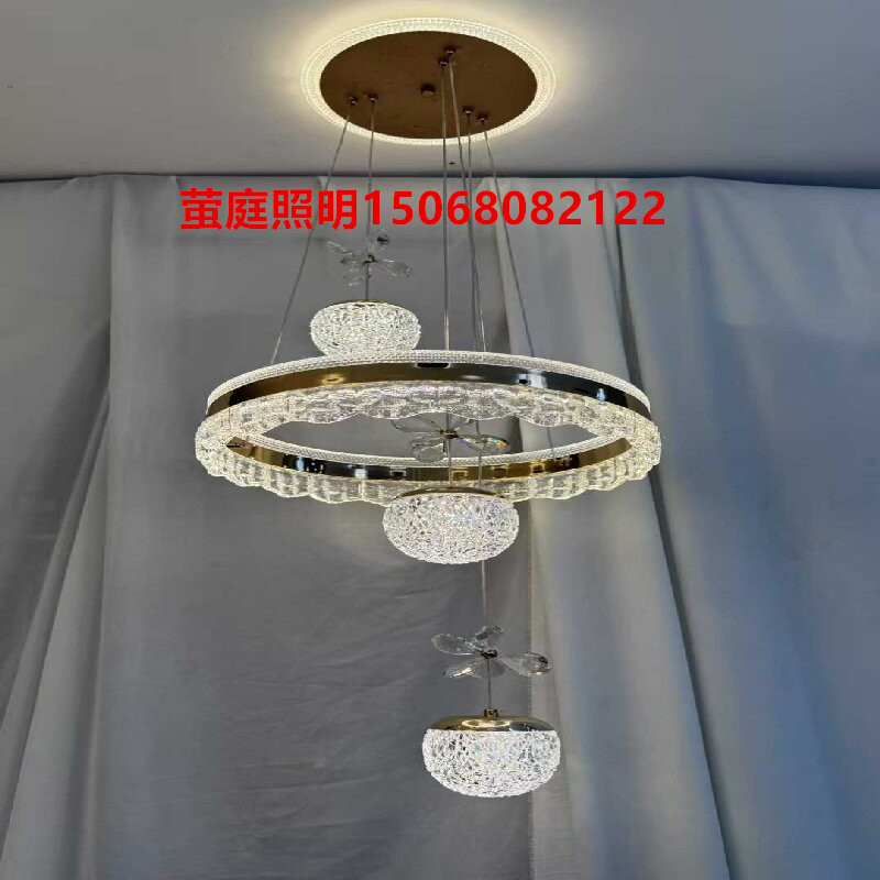 In 2025, the restaurant lighting fixtures will feature a modern, simple and high-end feel. The dining table in the dining room will be grand and elegant, with a light luxury circle of crystal chandeliers Specification image