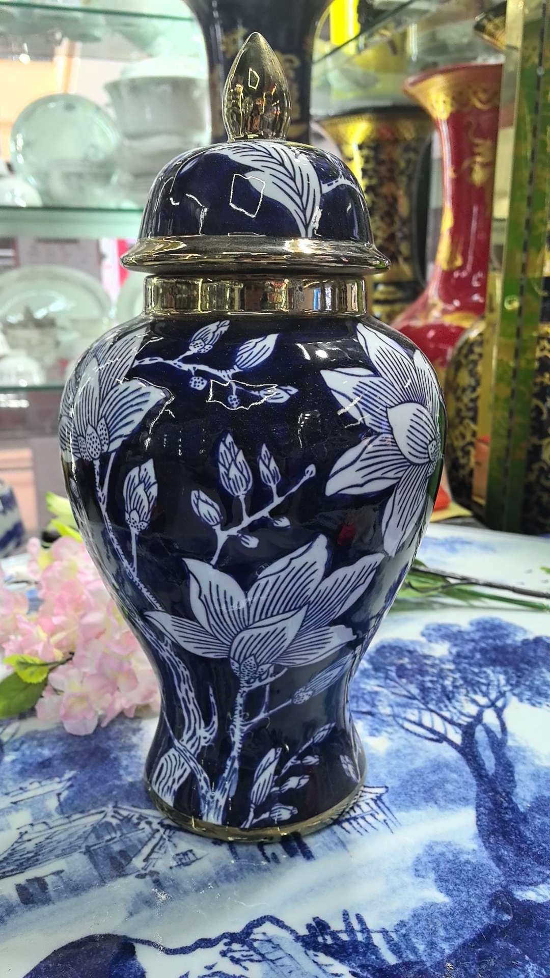 QingHuaCi BaiJian السيراميك الحرف اليدوية العالية 35 ㎝ detail image 5