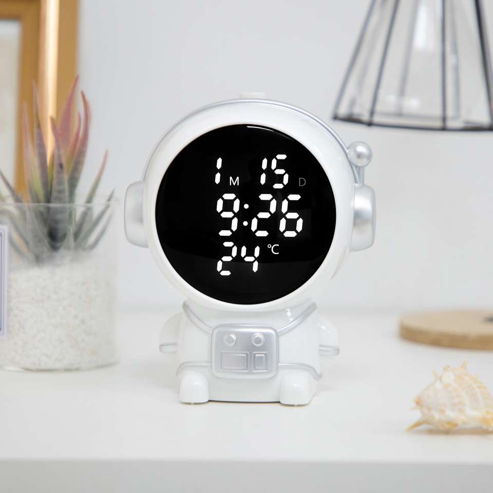 The multi-functional LED weather clock, night light, alarm clock, creative bedside electronic watch with temperature and humidity display from abroad is suitable for various scenarios detail image 9