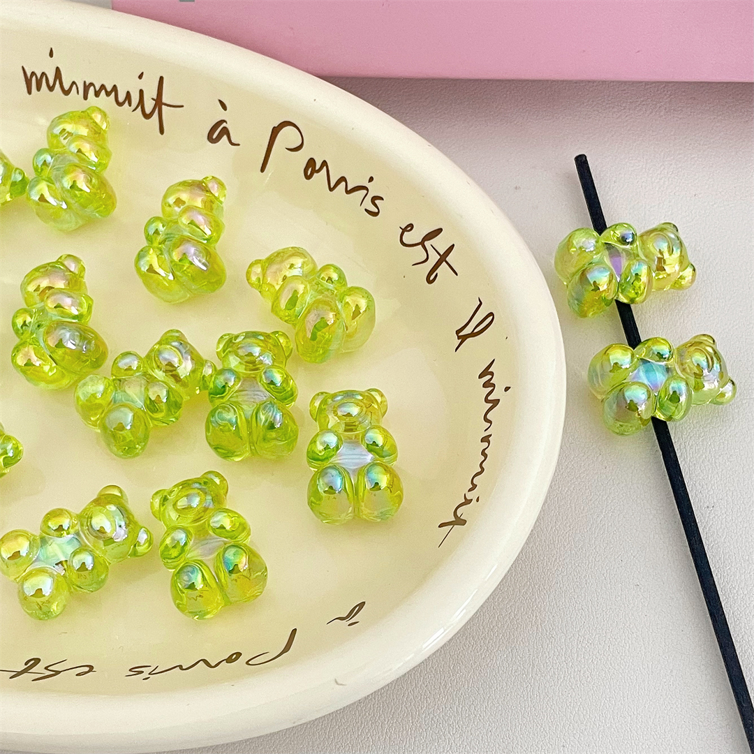 Chen Ming Horizontal Hole UV-coated color Bear transparent loose beads, acrylic bracelet, necklace and jewelry, handcrafted loose beads accessories pic 7