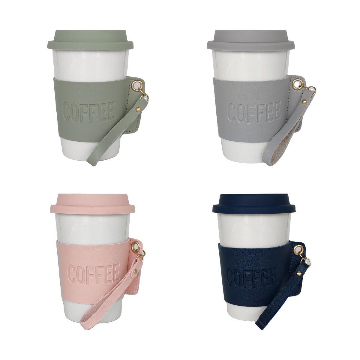 Ceramic coffee cups, eco-friendly and portable home, office and party mugs, custom-made mugs