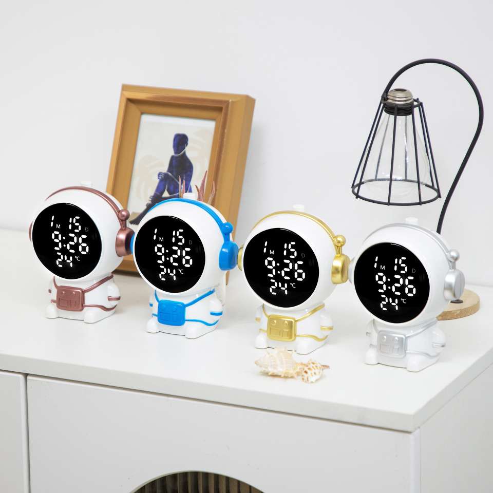The multi-functional LED weather clock, night light, alarm clock, creative bedside electronic watch with temperature and humidity display from abroad is suitable for various scenarios detail image 6