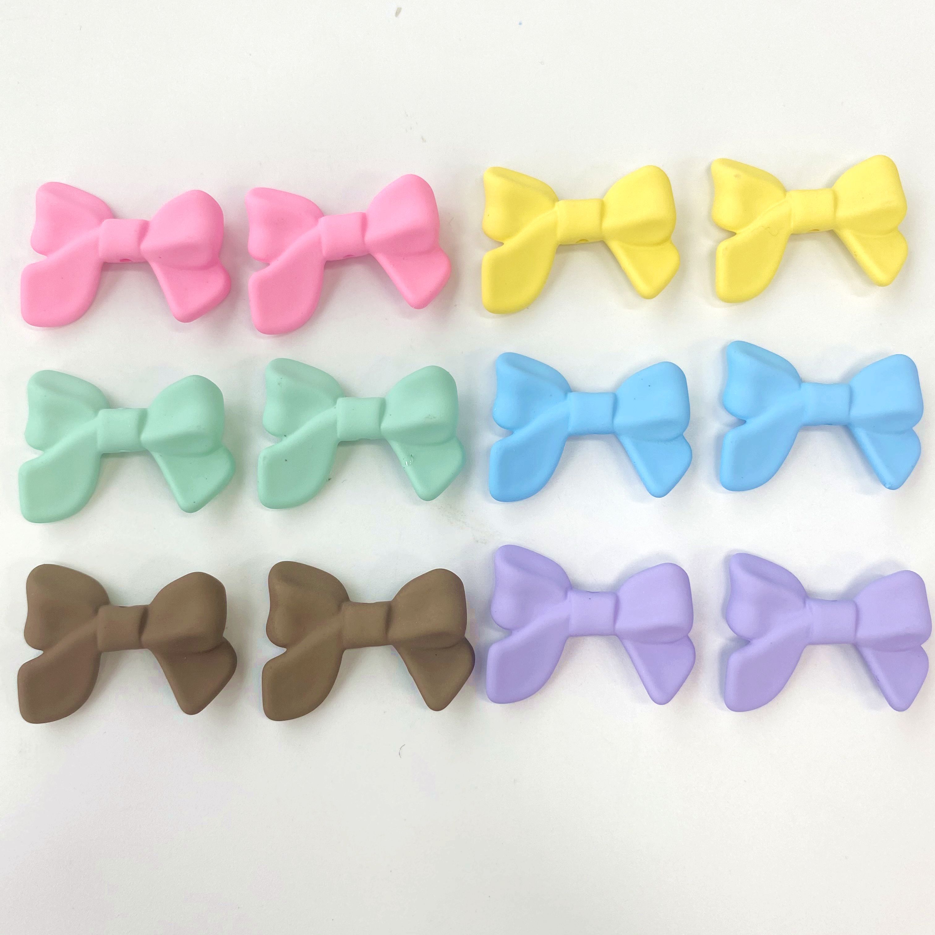 Acrylic rubber hand feel ribbon bow creative diy/ Bracelet pendant, keychain, mobile phone pendant, accessory and jewelry making materials