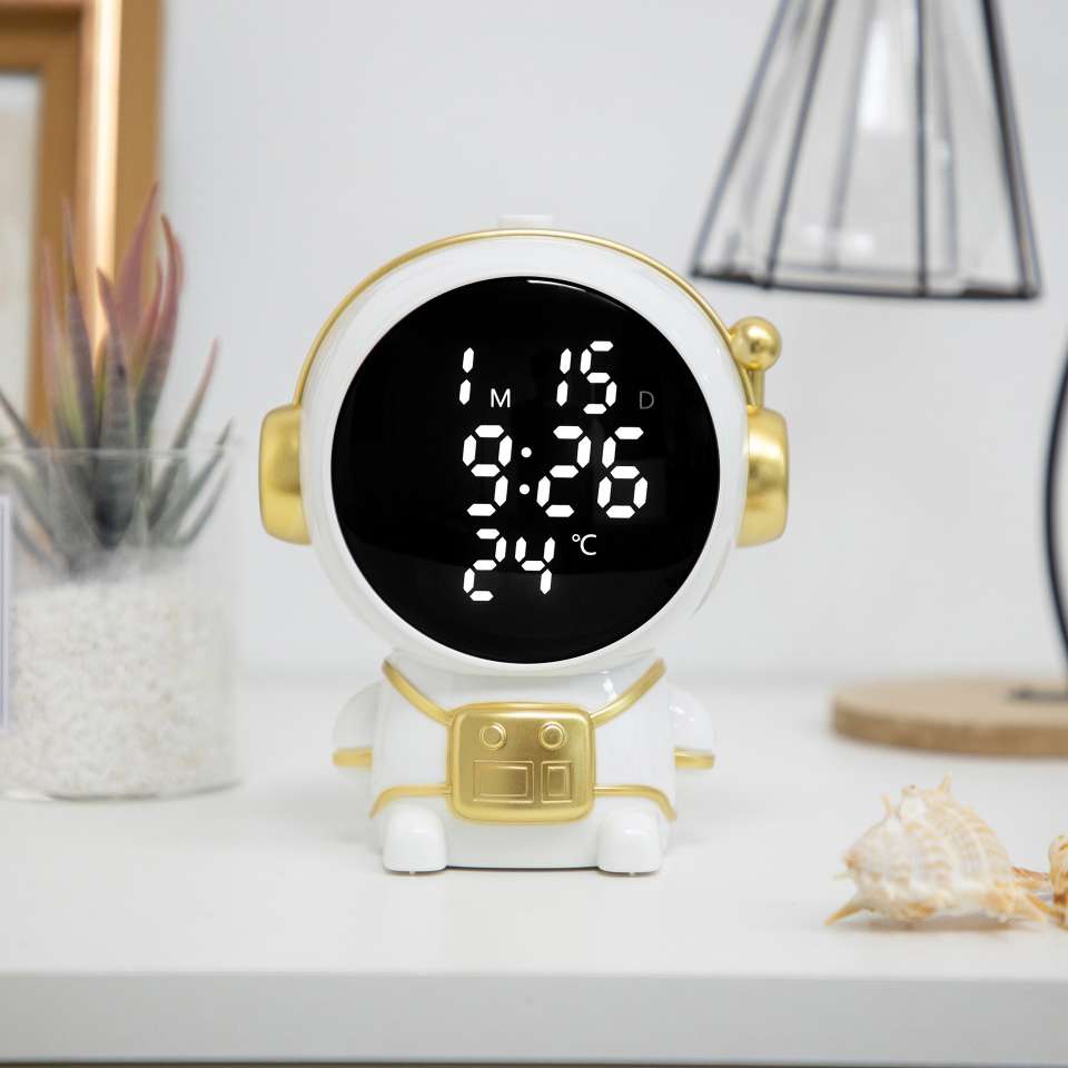 The multi-functional LED weather clock, night light, alarm clock, creative bedside electronic watch with temperature and humidity display from abroad is suitable for various scenarios detail image 8