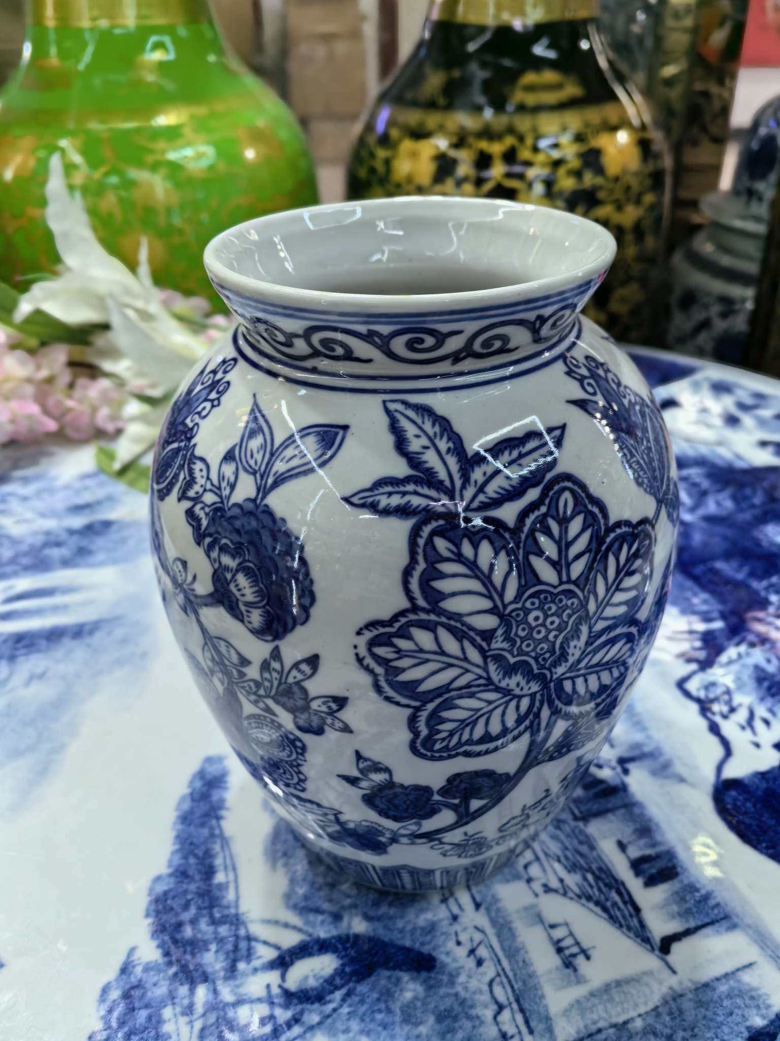 QingHuaCi BaiJian السيراميك الحرف اليدوية العالية 35 ㎝ detail image 17