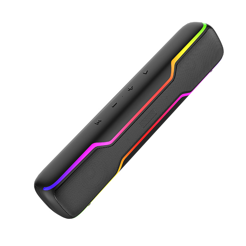 A new desktop long strip dual 8W low-noise RGB color-changing light Bluetooth speaker has emerged in cross-border e-commerce