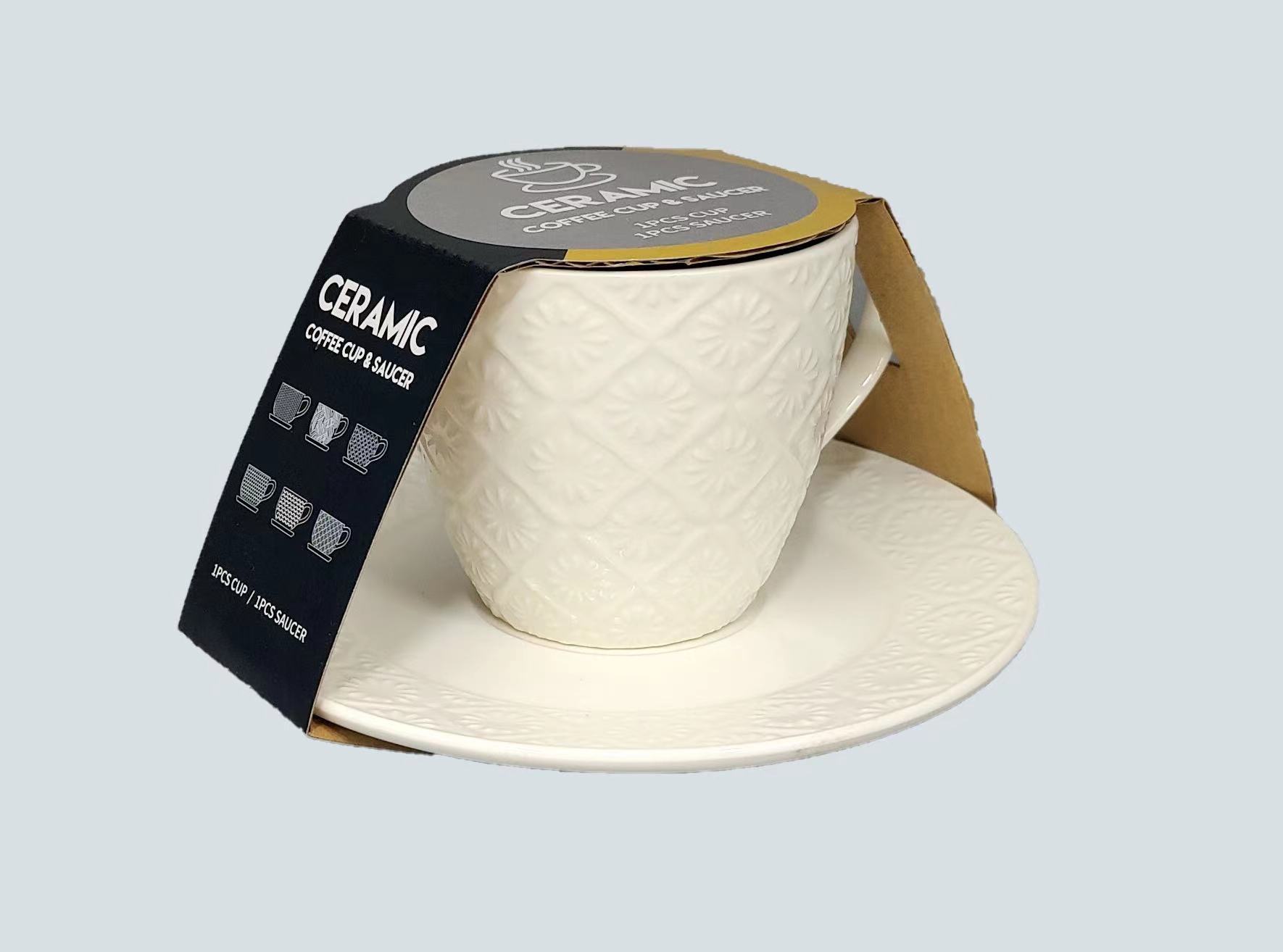 欧式陶瓷咖啡杯碟 带包装 1 杯 1 碟 家用办公咖啡器具06花型