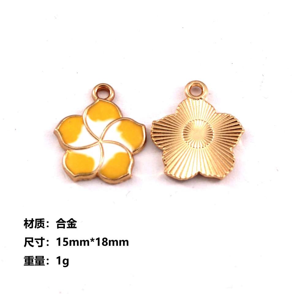 Chinese-style gradient small flower flower Korean version dⅰy alloy oil-dripping earrings, earrings, necklaces, pendants, red string accessories Application Scenario