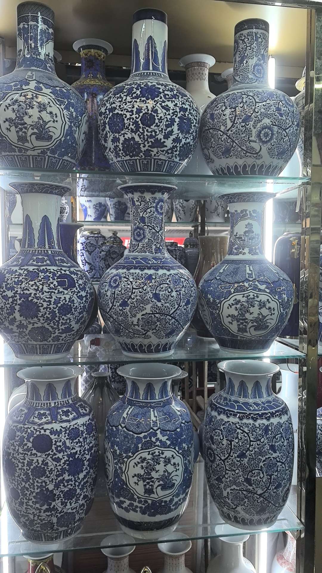 QingHuaCi BaiJian السيراميك الحرف اليدوية العالية 35 ㎝ details Picture