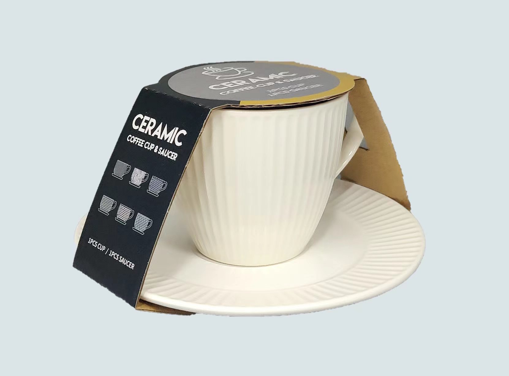 欧式陶瓷咖啡杯碟 带包装 1 杯 1 碟 家用办公咖啡器具01花型