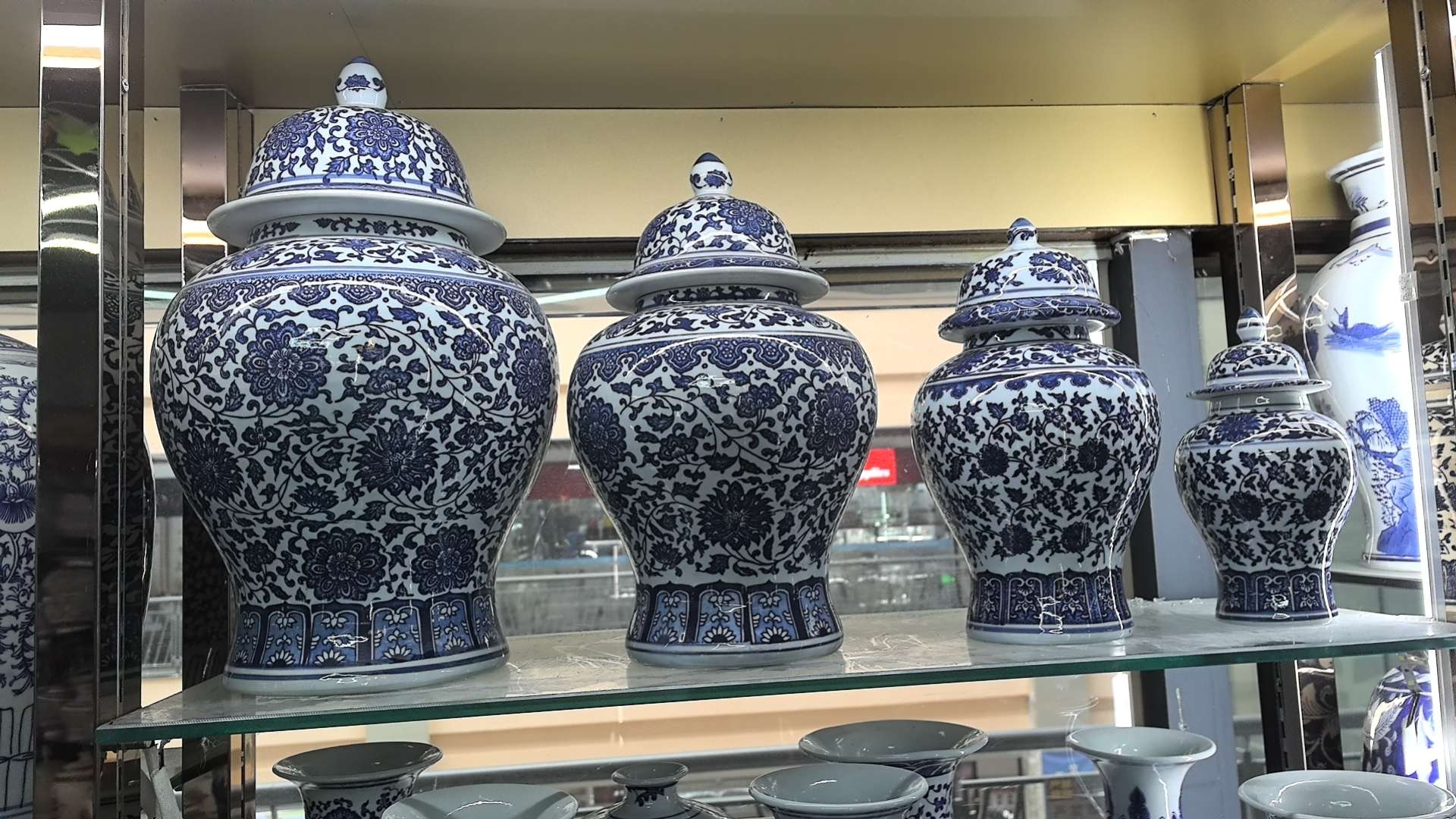 QingHuaCi BaiJian السيراميك الحرف اليدوية العالية 35 ㎝ Specification image