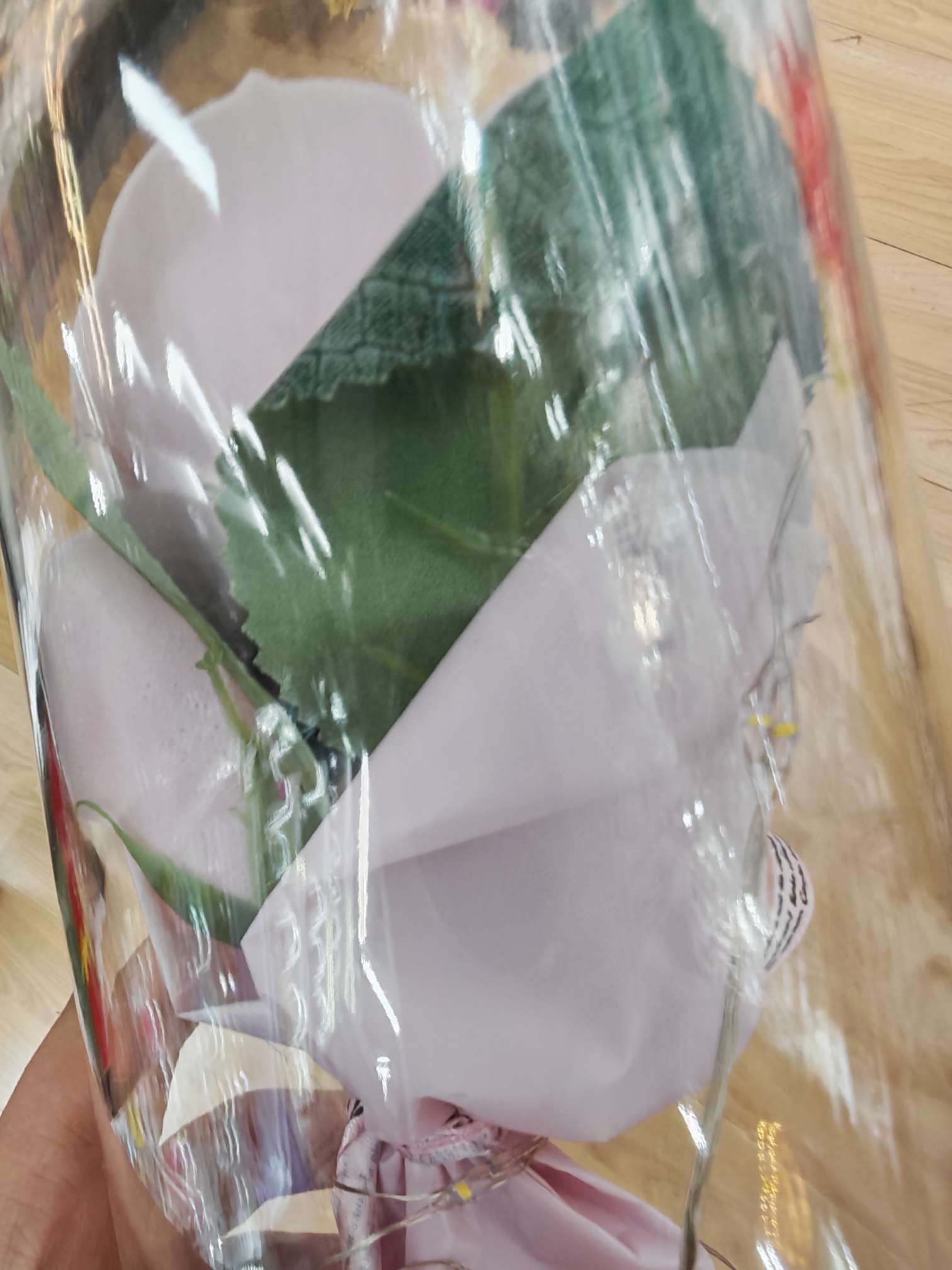 小夜灯永生花花束玫瑰花玻璃罩永生花细节图