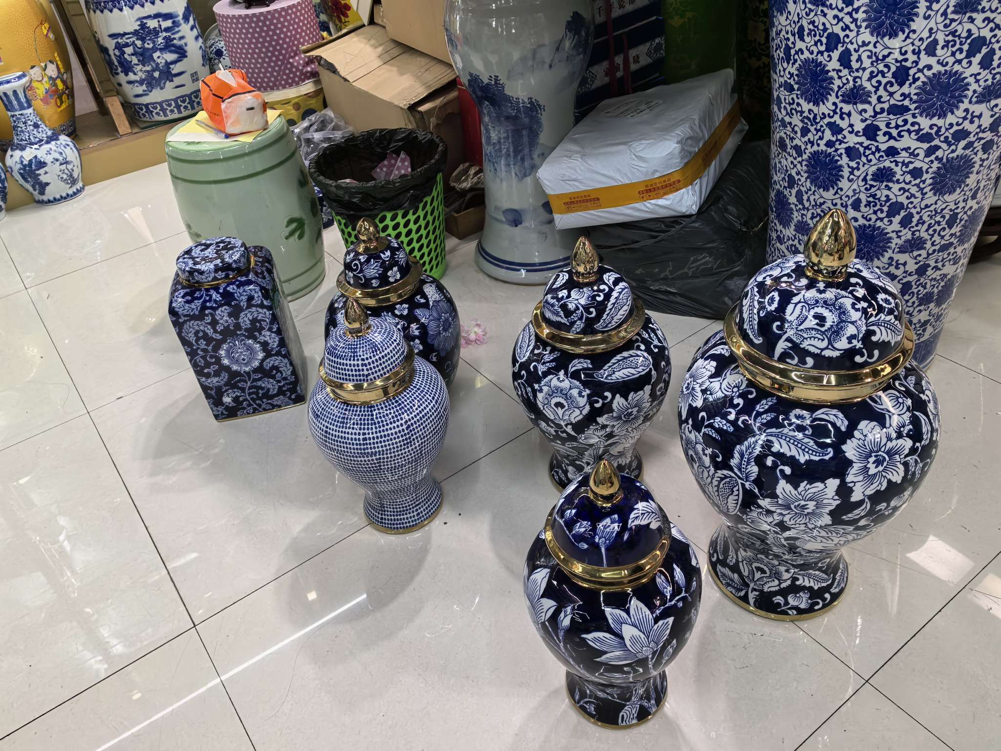 QingHuaCi BaiJian السيراميك الحرف اليدوية العالية 35 ㎝ detail image 20