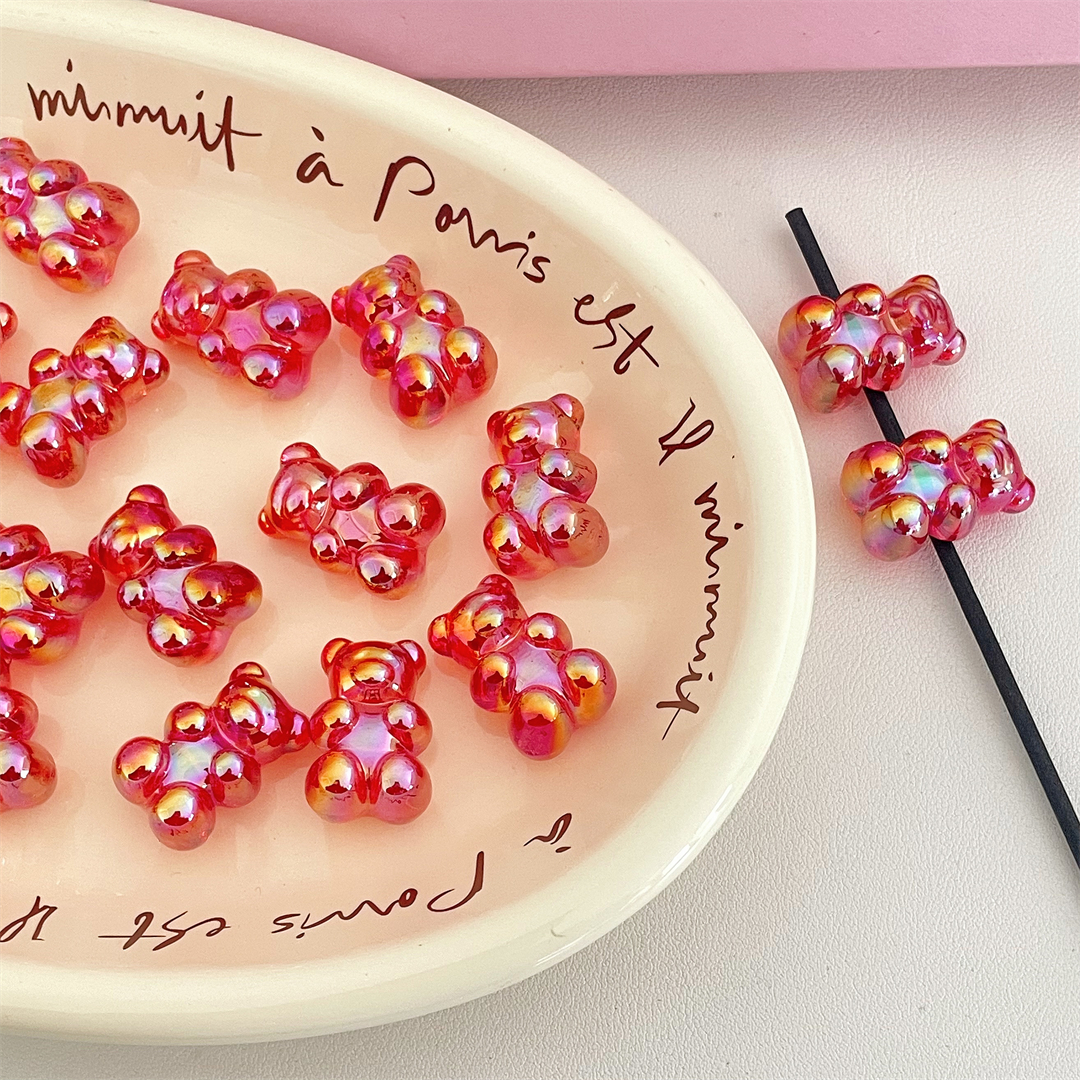 Chen Ming Horizontal Hole UV-coated color Bear transparent loose beads, acrylic bracelet, necklace and jewelry, handcrafted loose beads accessories pic 6
