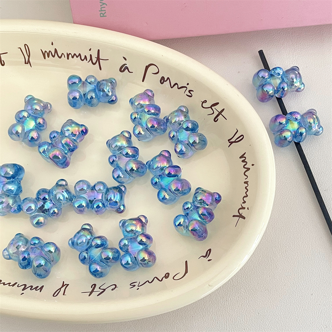 Chen Ming Horizontal Hole UV-coated color Bear transparent loose beads, acrylic bracelet, necklace and jewelry, handcrafted loose beads accessories pic 8