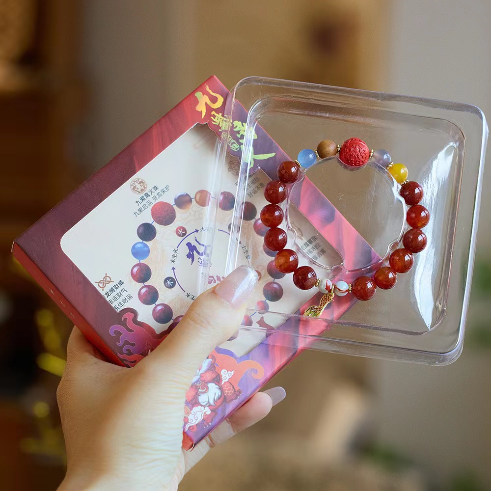 The same style of dragon pattern agate nine purple Lihuo men's and women's bracelets as those in temples are in stock and available for wholesale from the manufacturer Application Scenario