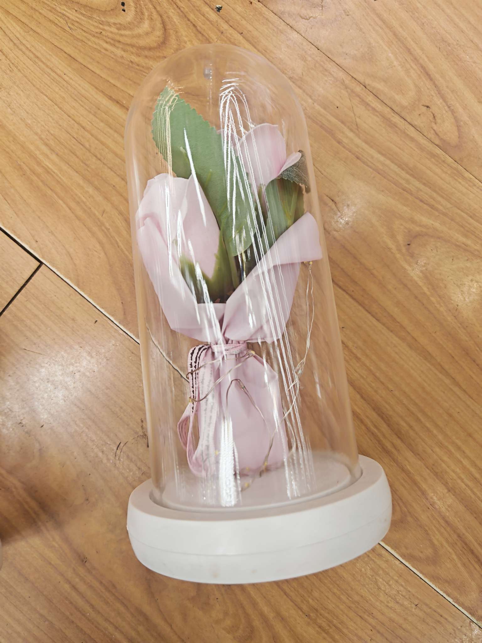 小夜灯永生花花束玫瑰花玻璃罩永生花产品图