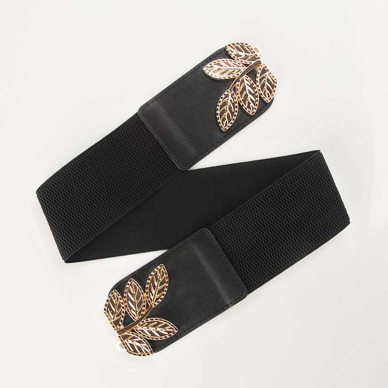 The belt accessory for women, paired with a dress and coat, is simple and versatile. The cinched waist is fashionable and flexible. The black crystal waist is trendy details Picture