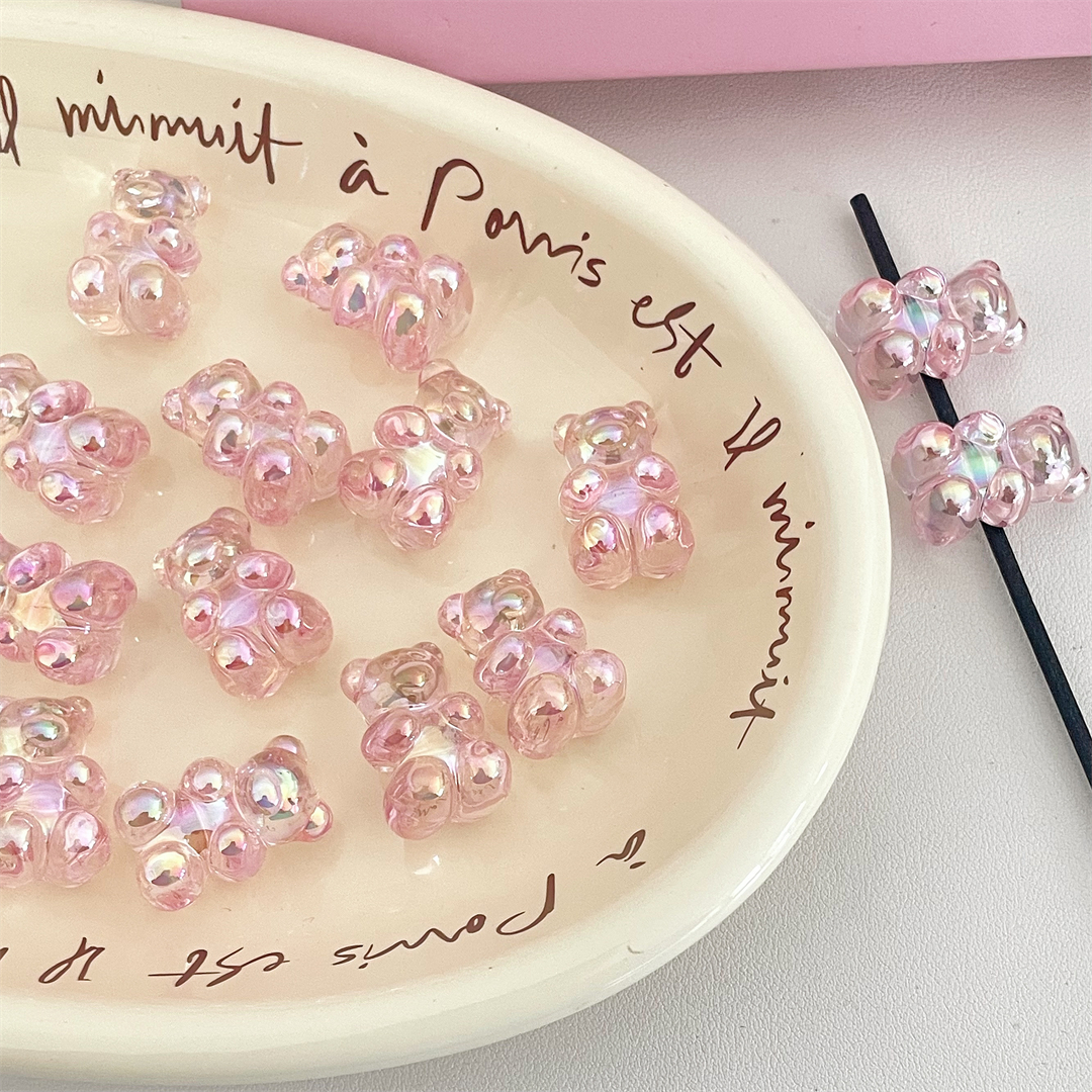 Chen Ming Horizontal Hole UV-coated color Bear transparent loose beads, acrylic bracelet, necklace and jewelry, handcrafted loose beads accessories pic 9