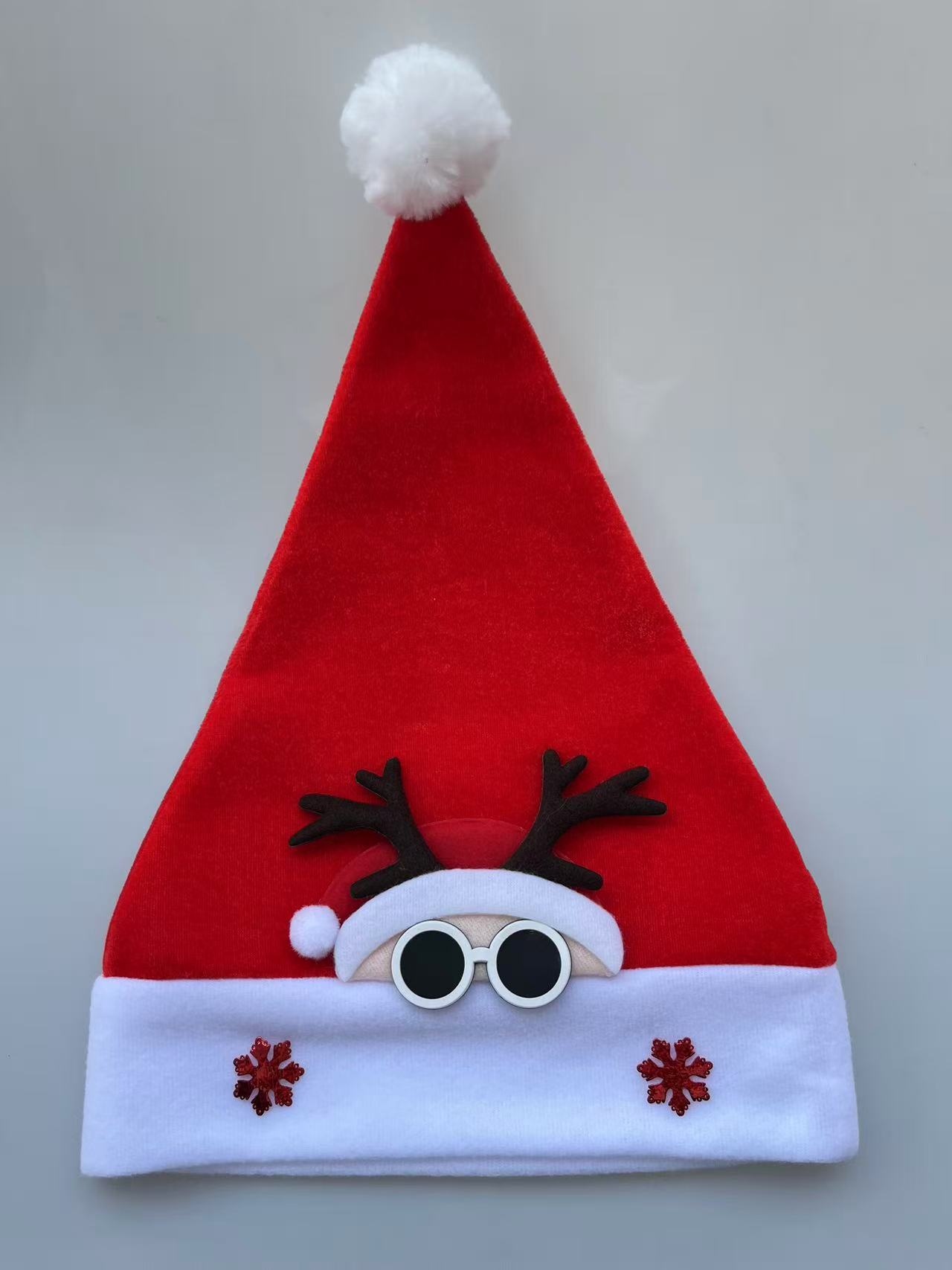 Christmas decorative hats, red Christmas hats, Santa Claus, children's Christmas cartoon hats, Christmas decorations Specification image