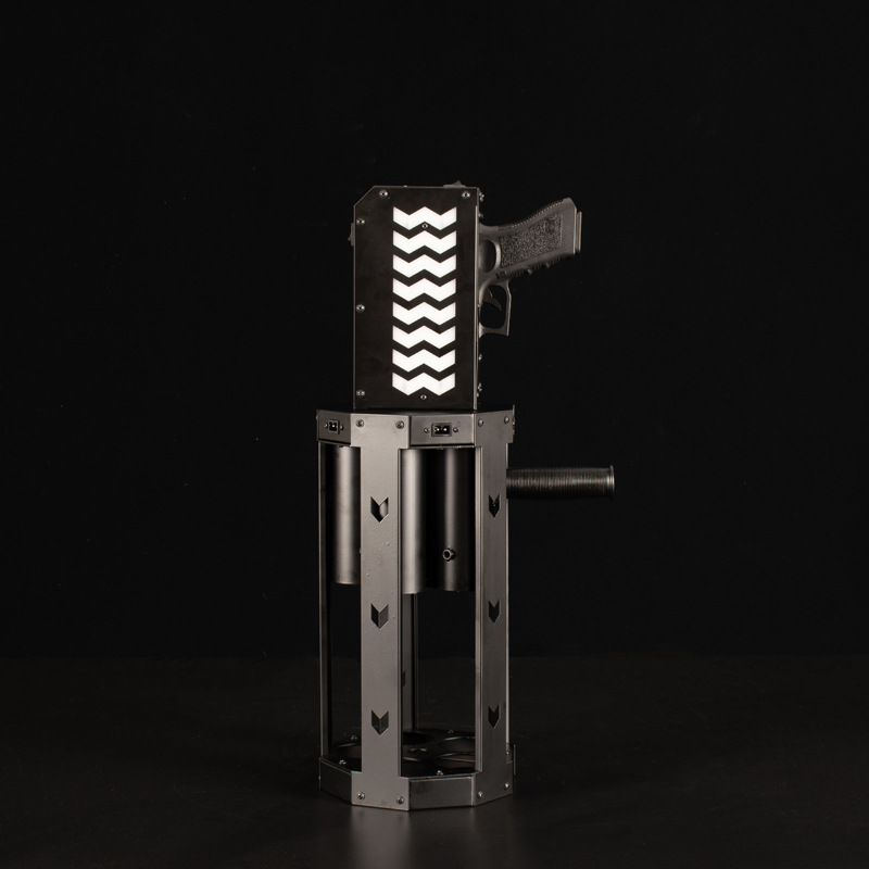 Meibo Electronic Gift Cannon Bar Gatling Electronic Gift Cannon Gun Special Electronic Firework Bomb Stage light Specification image