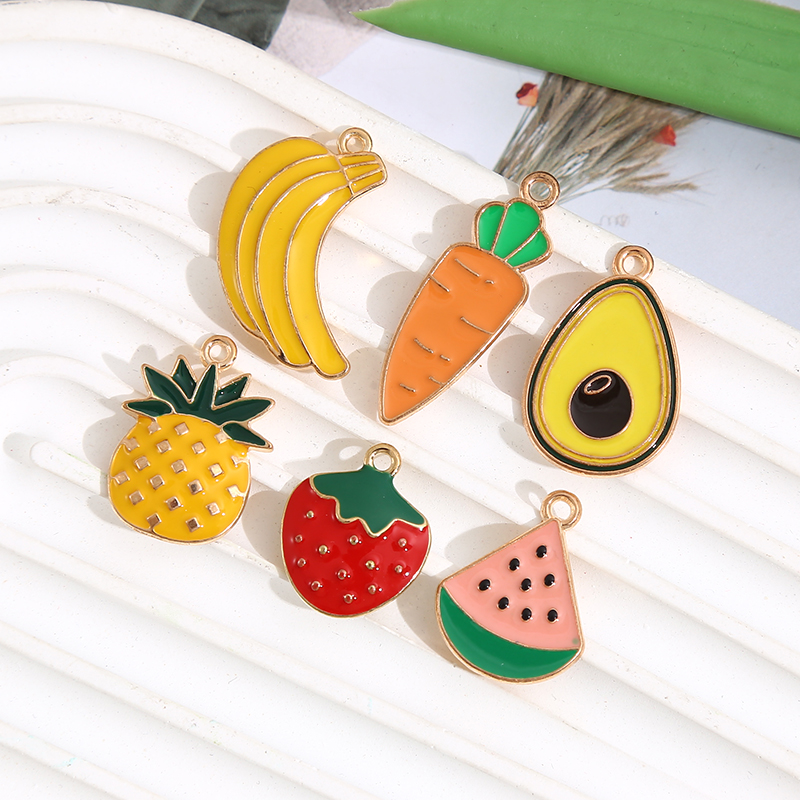 Unique design of sand gold zinc alloy jewelry accessories, fruit alloy decoration, DIY handcrafted material sand gold jewelry accessories details Picture