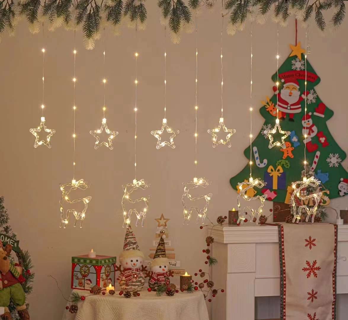 室外LED灯串太阳能灯饰照明 G40铜线灯串LED小串灯庭院装饰灯白底实物图