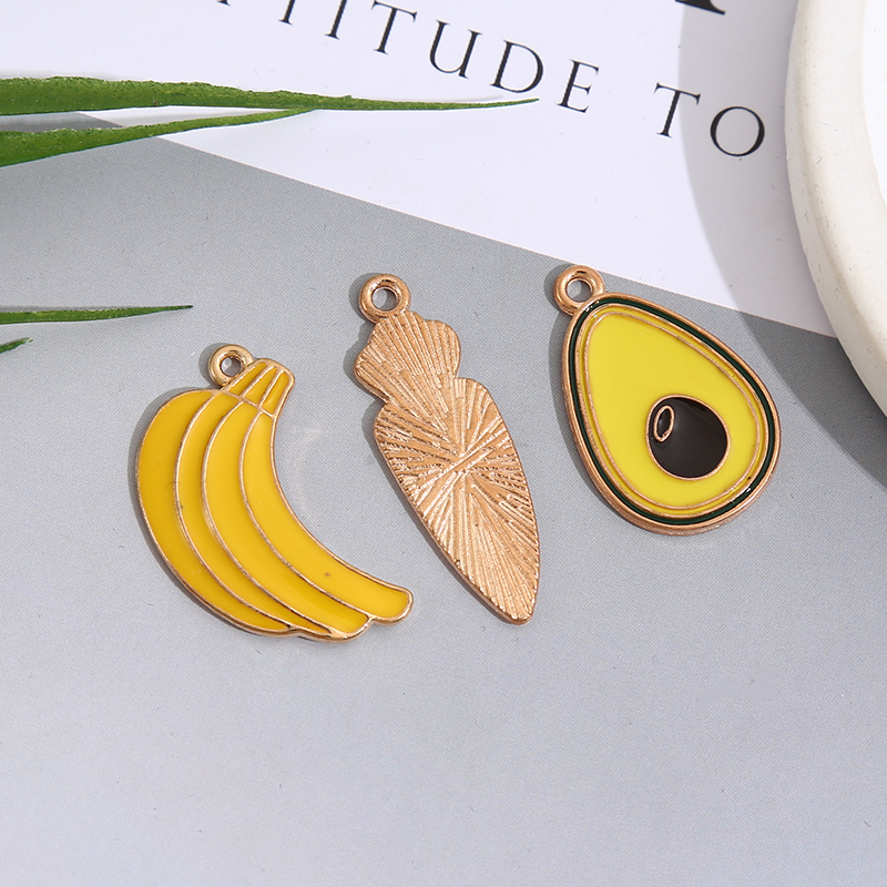 Unique design of sand gold zinc alloy jewelry accessories, fruit alloy decoration, DIY handcrafted material sand gold jewelry accessories Specification image