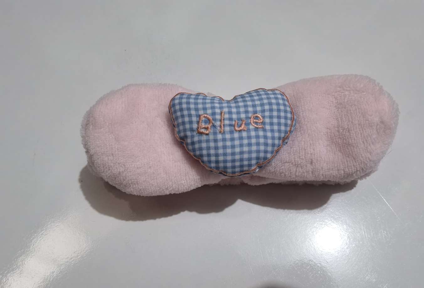 Blue heart-shaped cute plush hair band, Korean-style trendy elastic hair band, toothed pink hair band, beautiful and versatile hair band