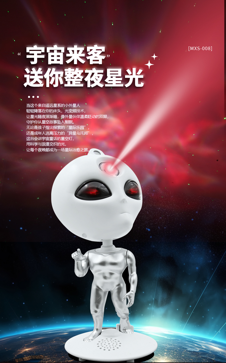 Bluetooth Alien Fantasy Starry Sky Light, ambient light, Bluetooth speaker, Bluetooth wireless playback projector light pic 2