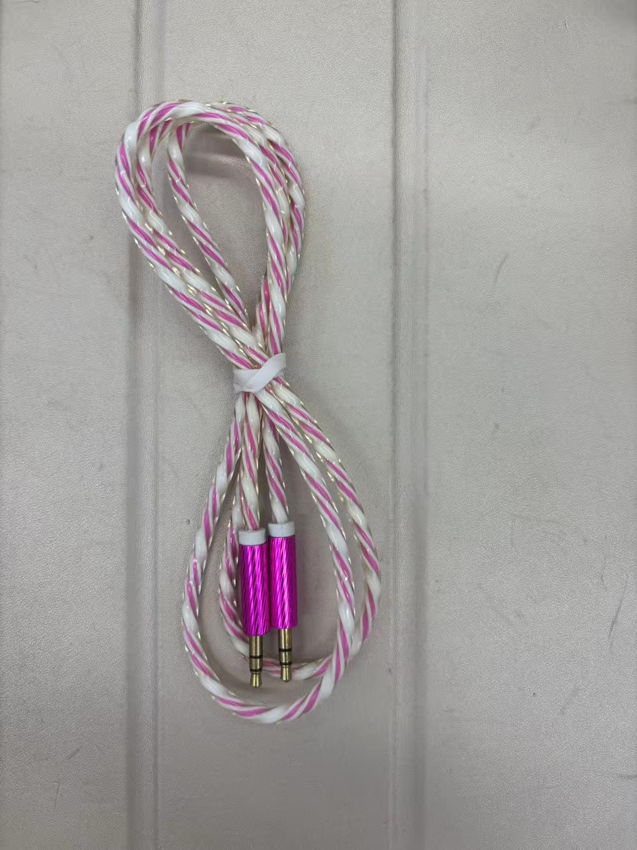 Audio nylon braided digital audio cable 3.5 audio cable computer speaker headphones Car audio cable Specification drawing