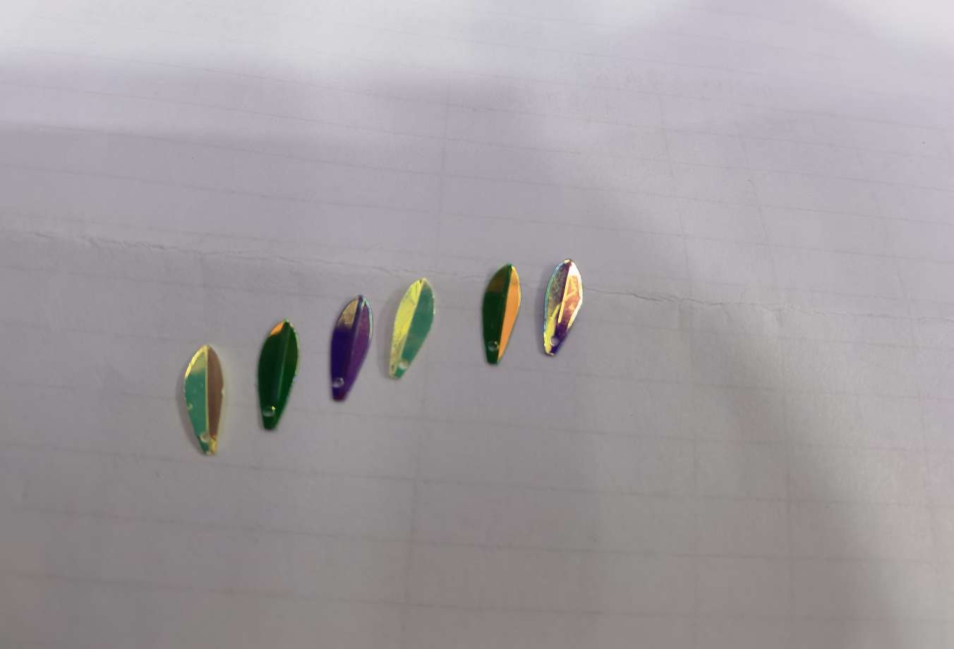 4x12mm folding and hanging sequins, golden light in various color combinations, suitable for earrings, luggage pendants, children's handicrafts and other accessories, Jincan 151 detail image 4