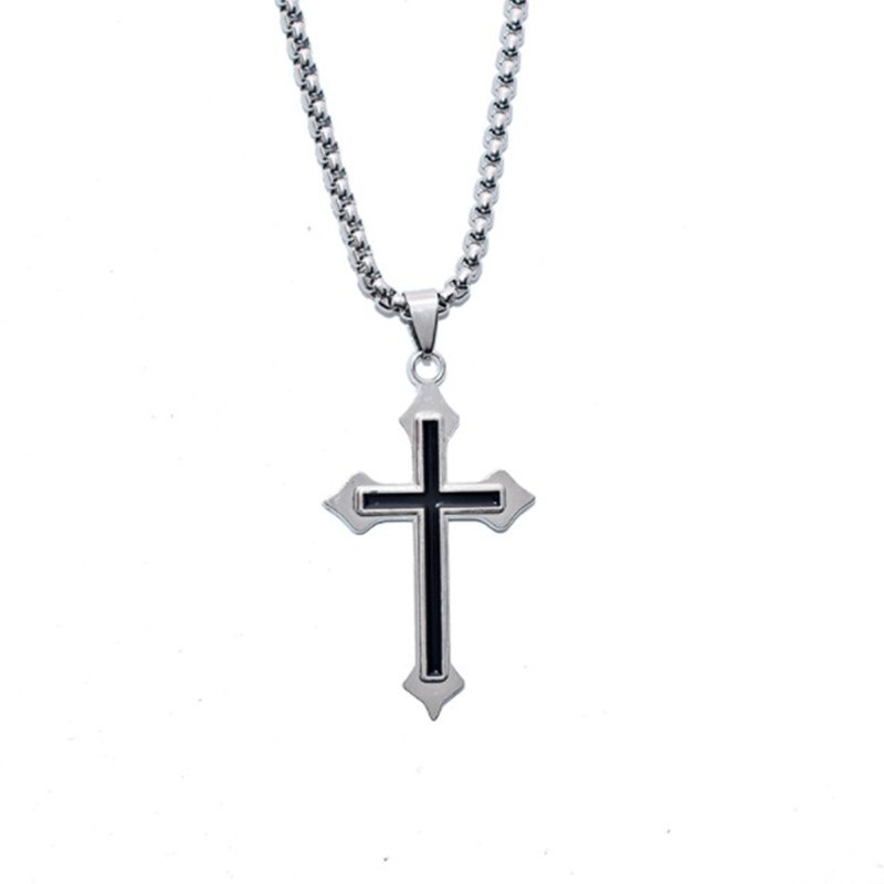 The alloy oil-dripping cross necklace is a simple and elegant cross necklace gift for your girlfriend Specification image