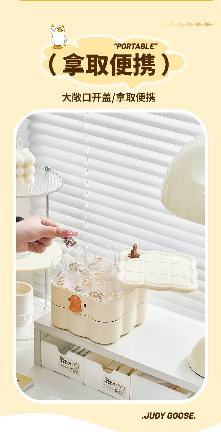 M80-6620 Qiguo House Cute Cartoon Multi-layer Rotating Jewelry Box, a perfect storage tool for girls' multiple pieces of jewelry, entrance keys and small items detail image 1